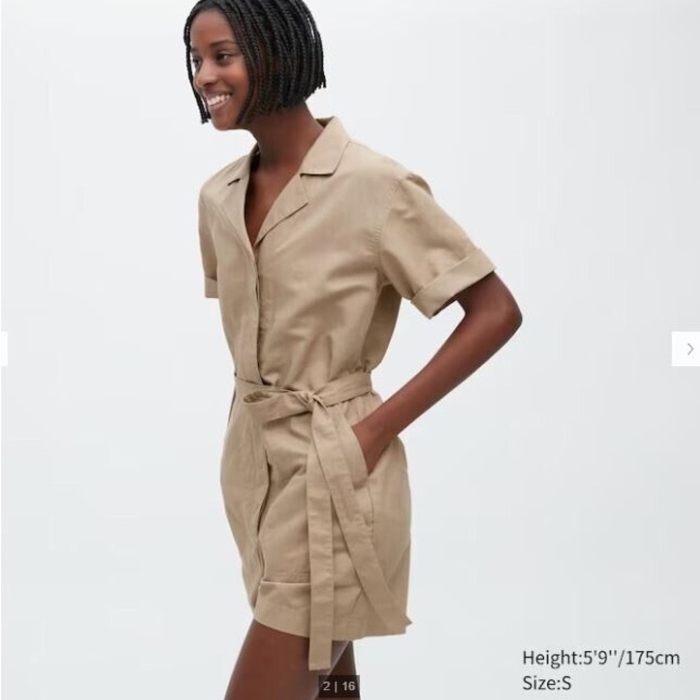 Beige/Khaki Uniqlo Jumpsuit